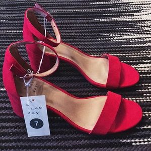 A New Day cherry 🍒 red strappy heels